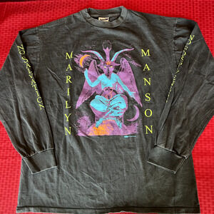 Marliyn Manson antichrist devil when im god dies modern vintage style long shirt